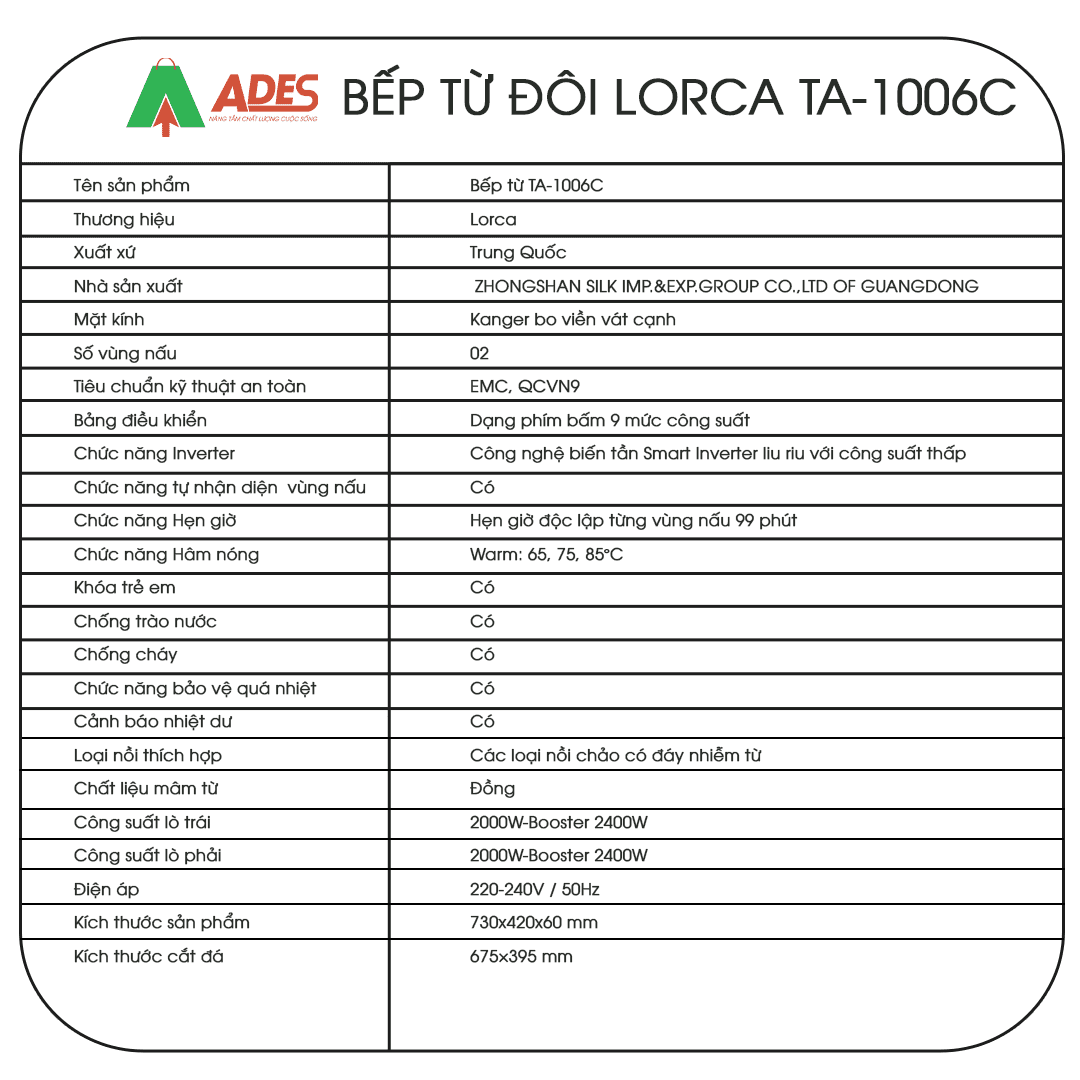 Bep tu doi Lorca TA-1006C