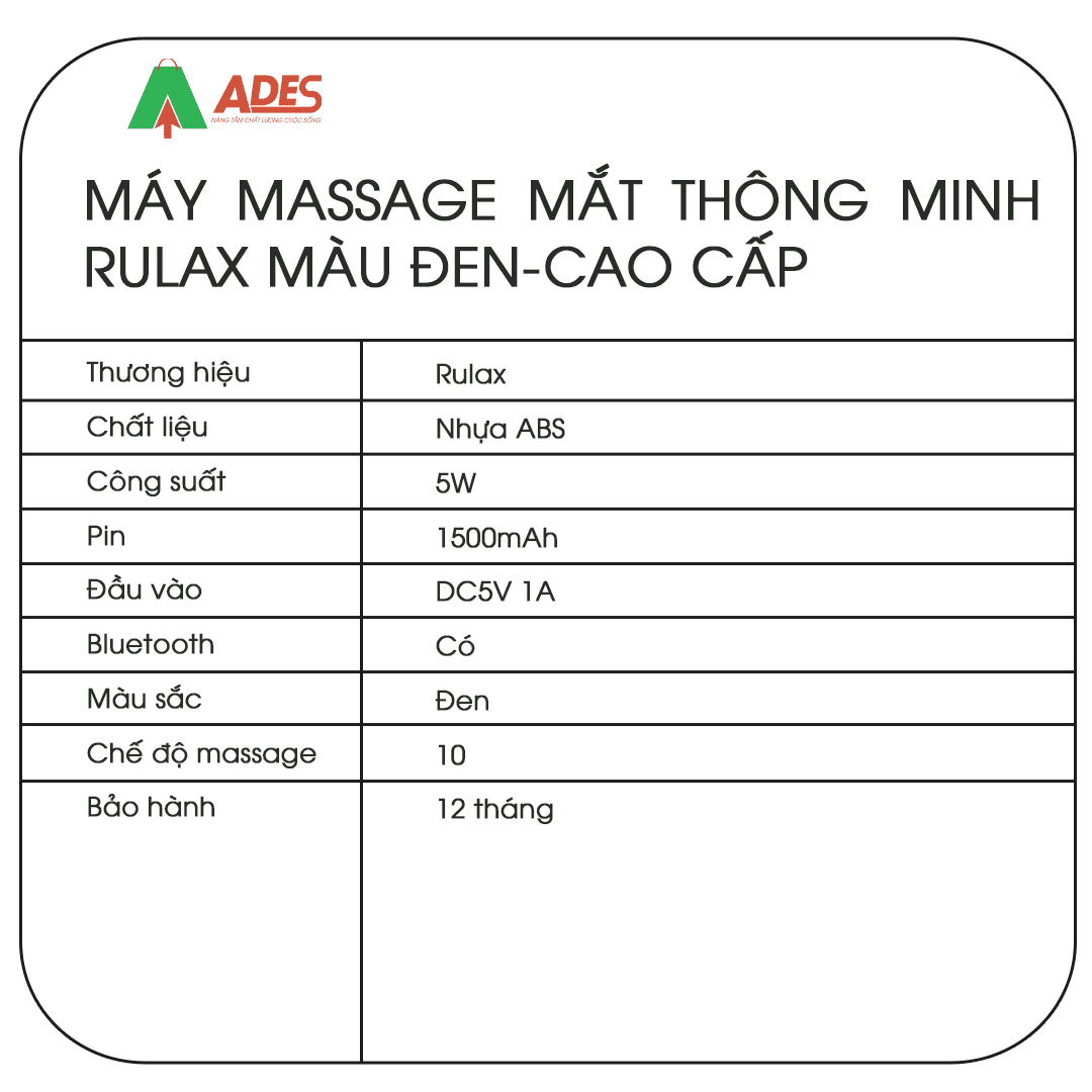 May massage mat Rulax mau den cao cap