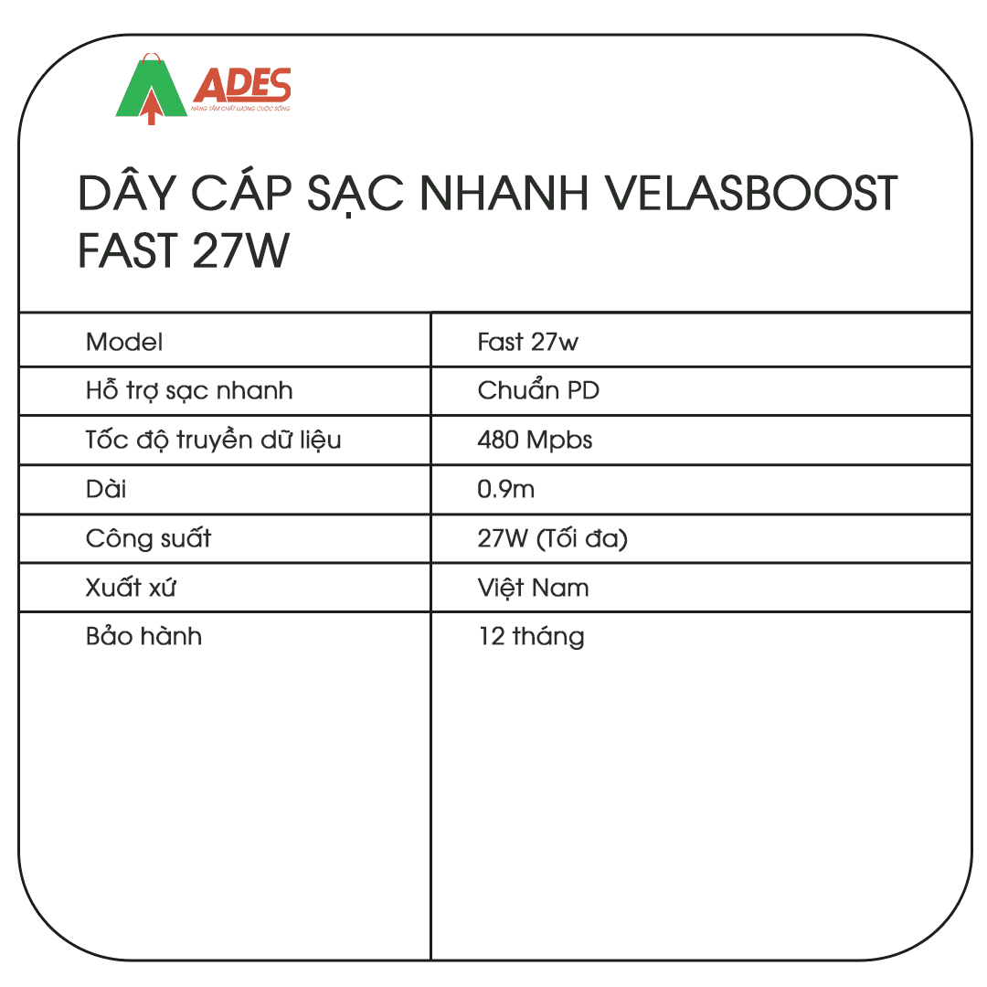 Day cap sac Velasboost Fast 27W 