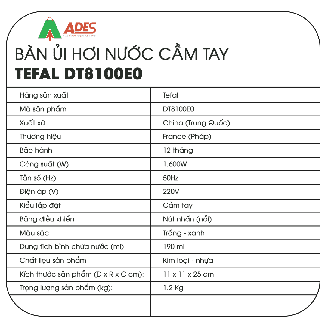 Ban ui hoi nuoc Tefal DT8100E0