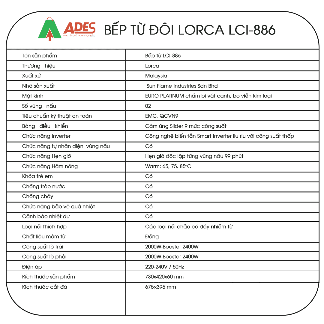 Bep tu doi  Lorca LCI-886