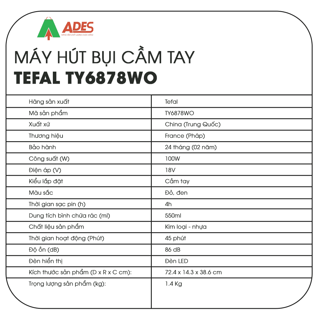 May hut bui Tefal TY6878WO