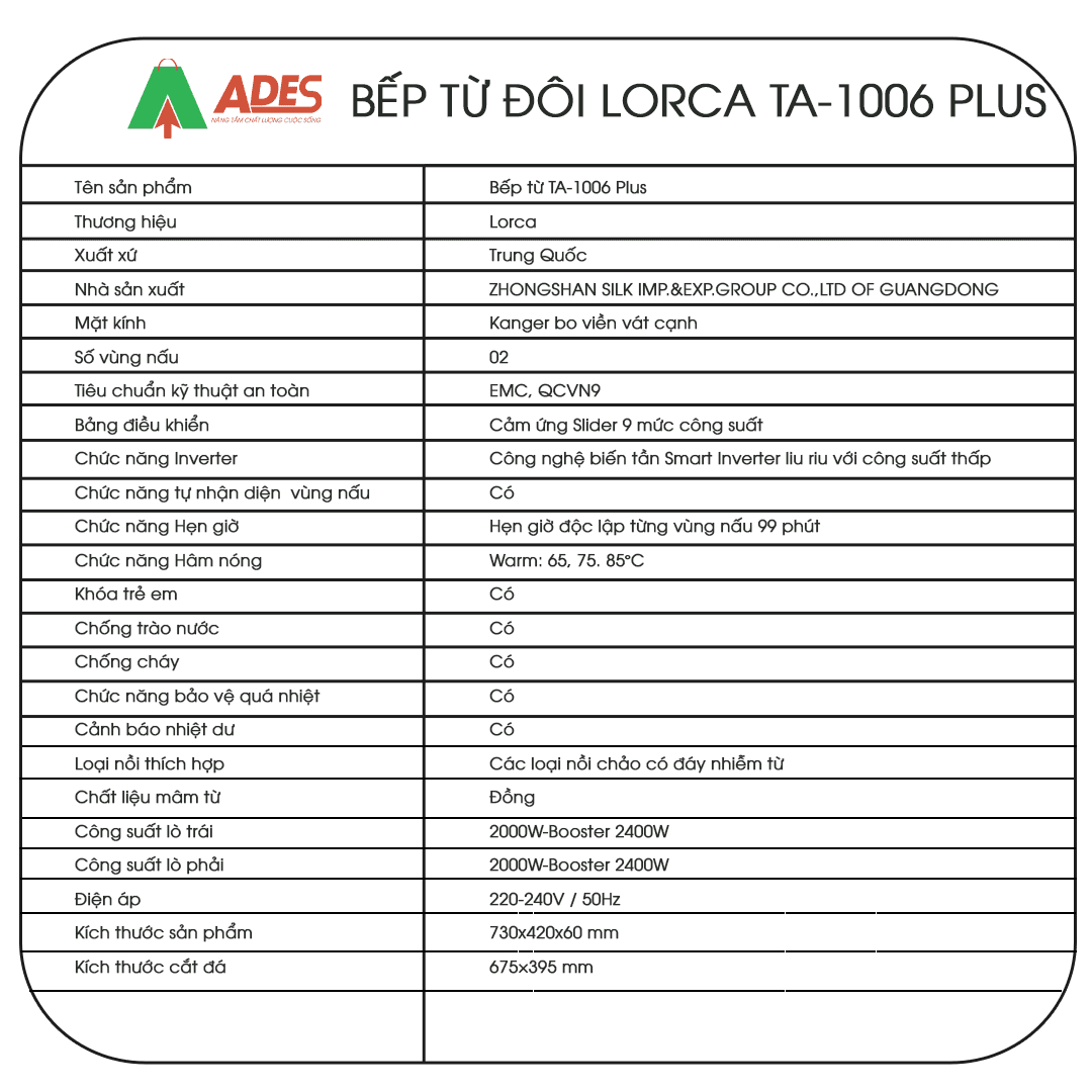 Bep tu Lorca TA-1006 Plus