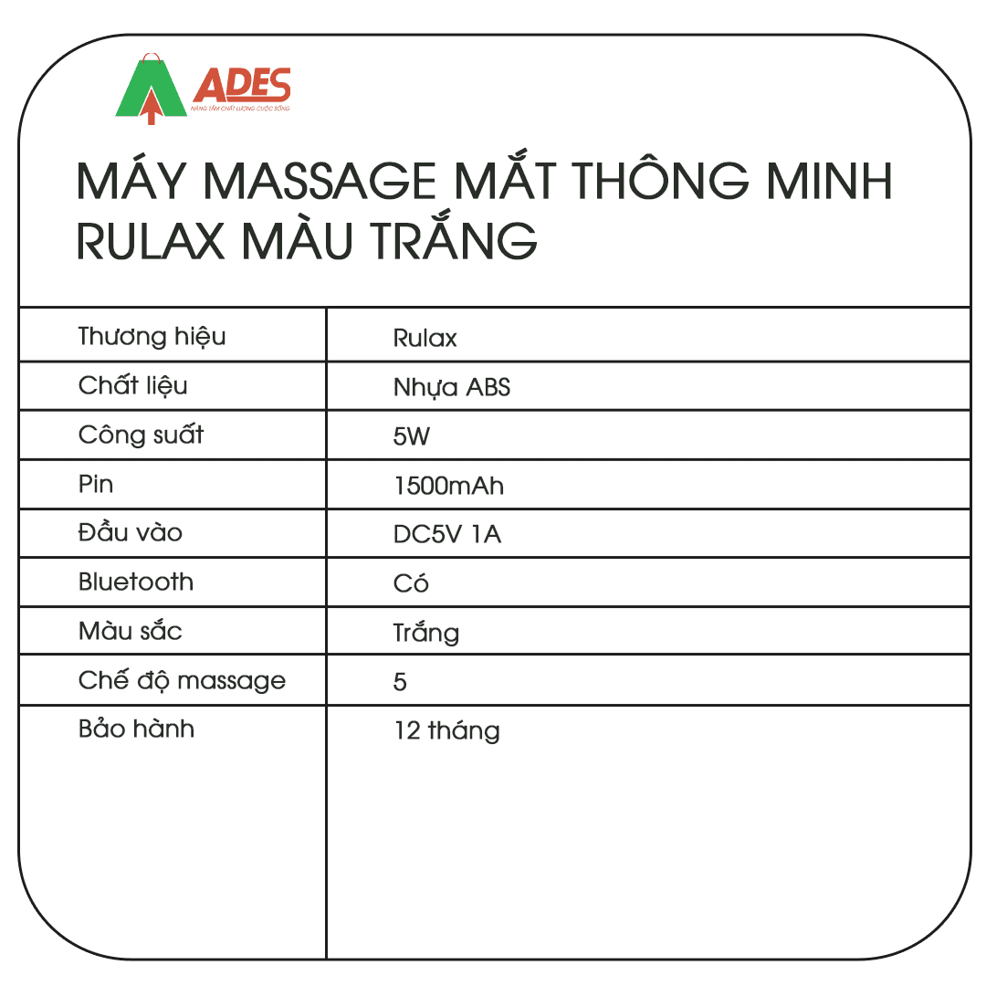 May massage mat Rulax mau trang 