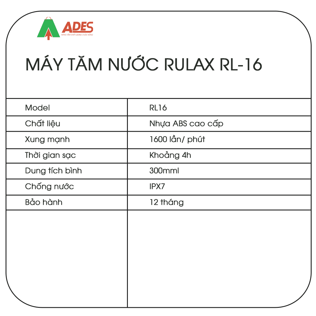 May tam nuoc Rulax RL-16