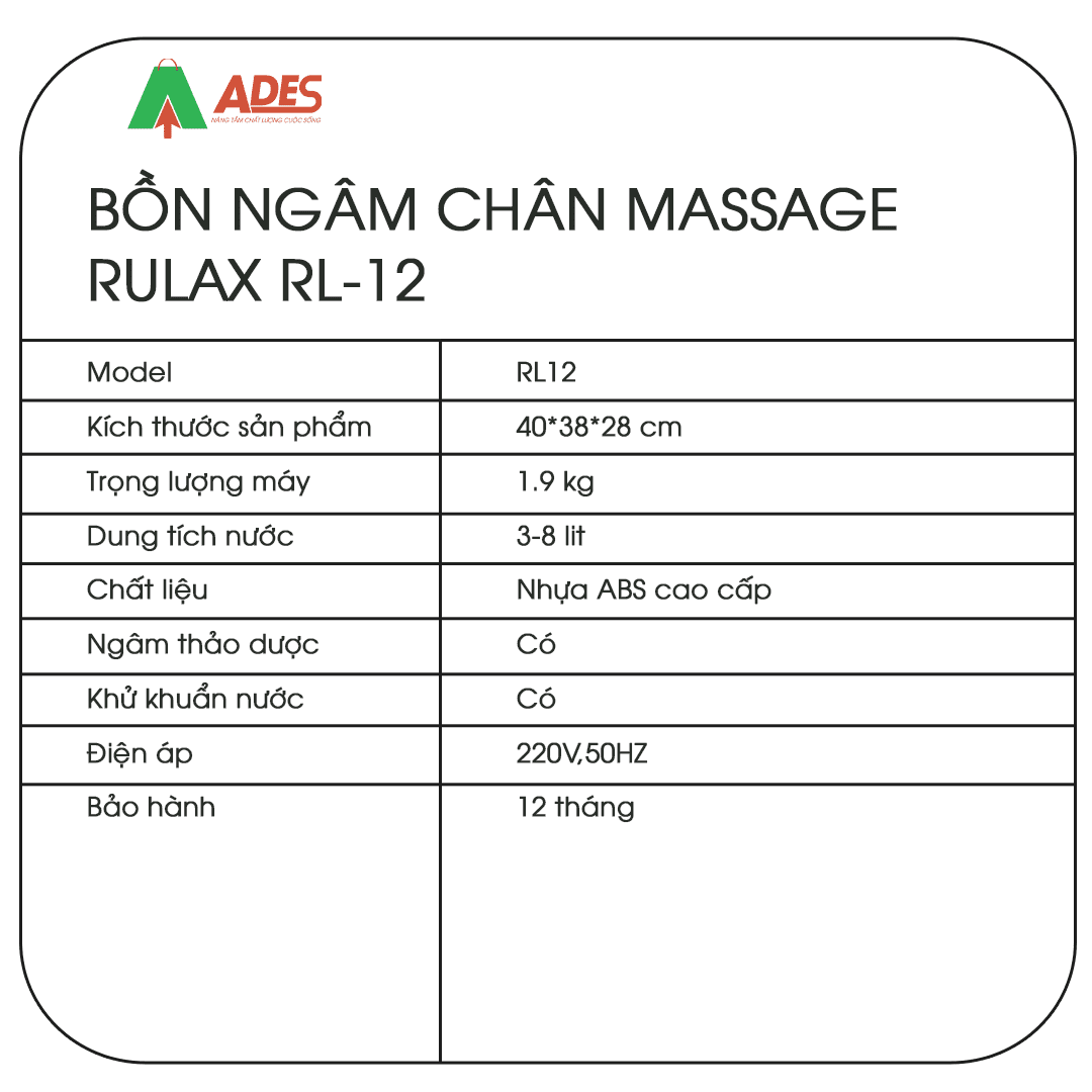 Bon ngam chan Massage RULAX RL-12