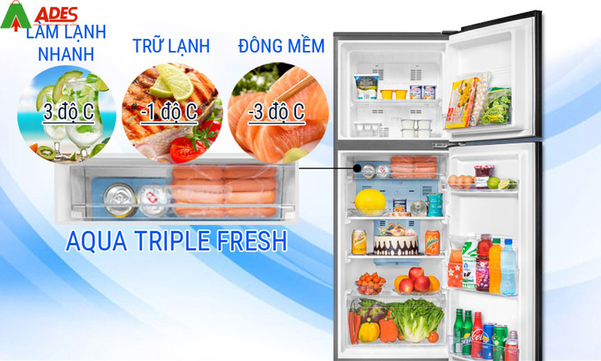 Tich hop ngan lanh aqua triple fresh co nhieu chuc nang AQR-IG316DN (GB)