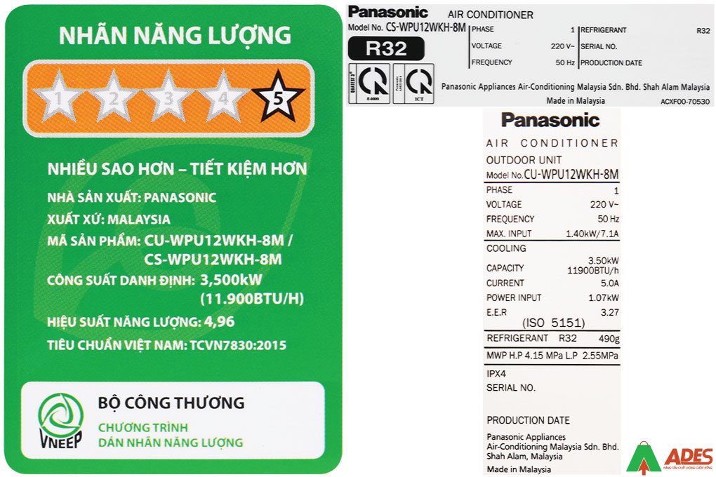 Hinh anh thuc te Dieu hoa Panasonic Inverter CU/CS-WPU12PKH-8M