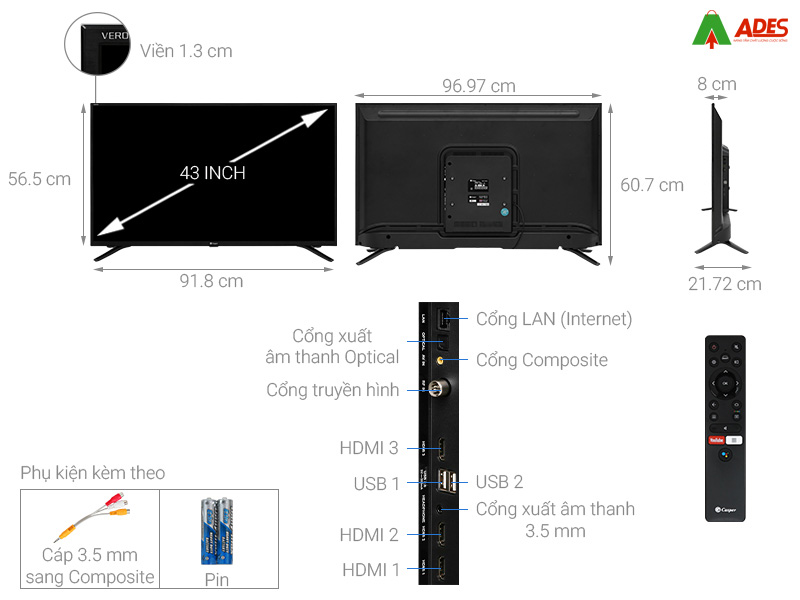 Android Tivi Casper 43 inch 43FG5000