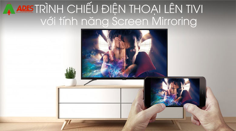 Trinh chieu man hinh dien thoai Android Tivi Casper 43 inch 43FG5000