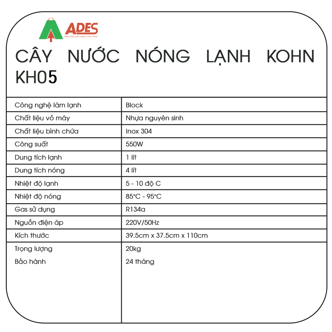 Cay nuoc nong lanh Kohn KH05