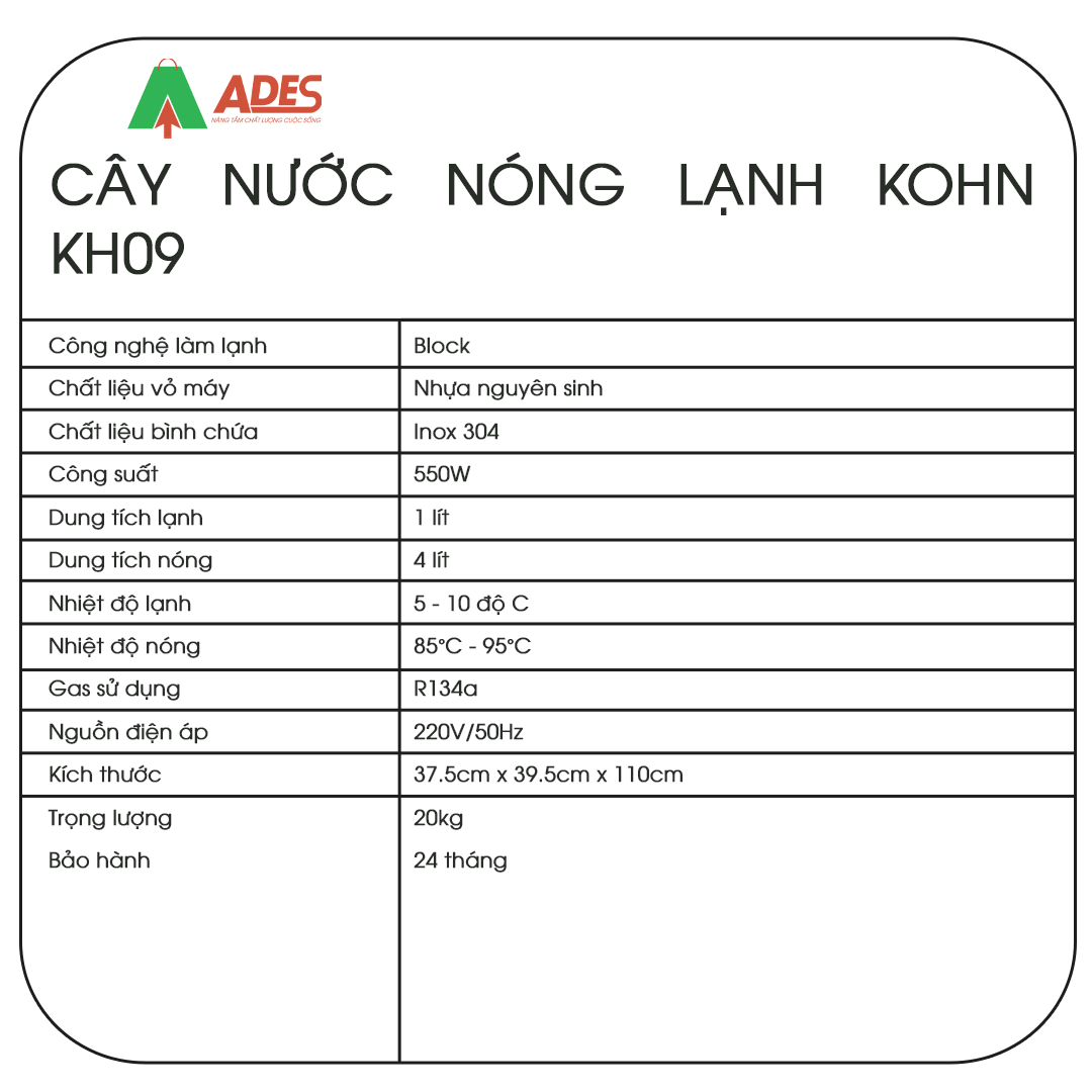 Cay nuoc nong lanh Model KH09