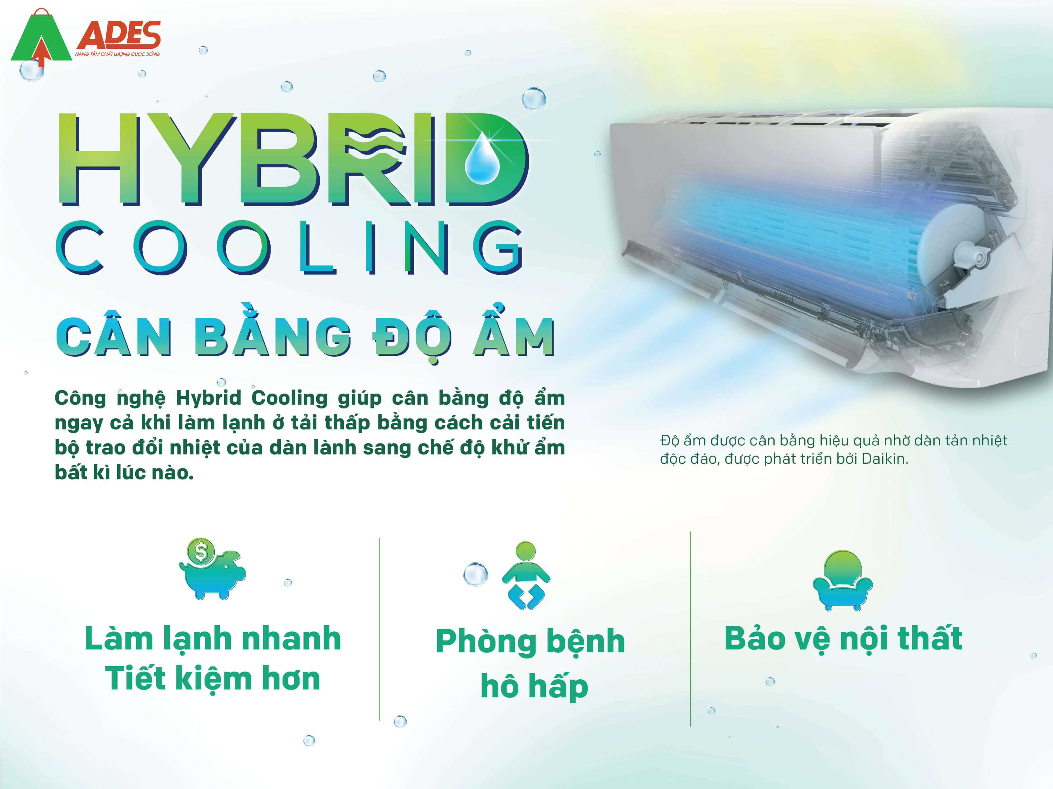 Can bang do am khong khi voi Hybrid Cooling