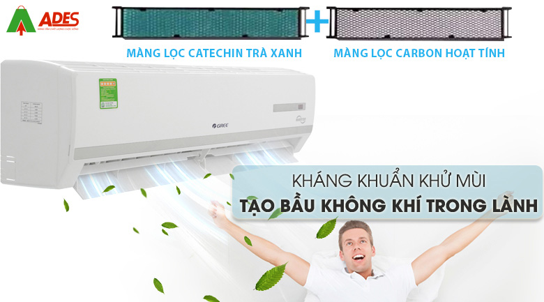 Bo loc tra xanh Catechin & Cacbon hoat tinh Gree Inverter 2 HP GWC18WC-K3D9B7N