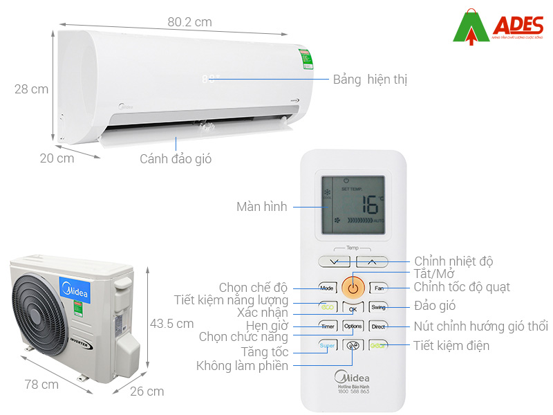 Dieu hoa Midea Inverter 1 HP MSMAIII-10CRDN1 