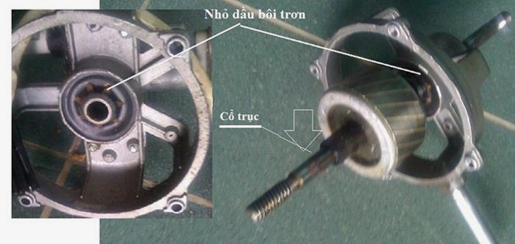 Quạt bị khô dầu, hư hỏng động cơ bạc