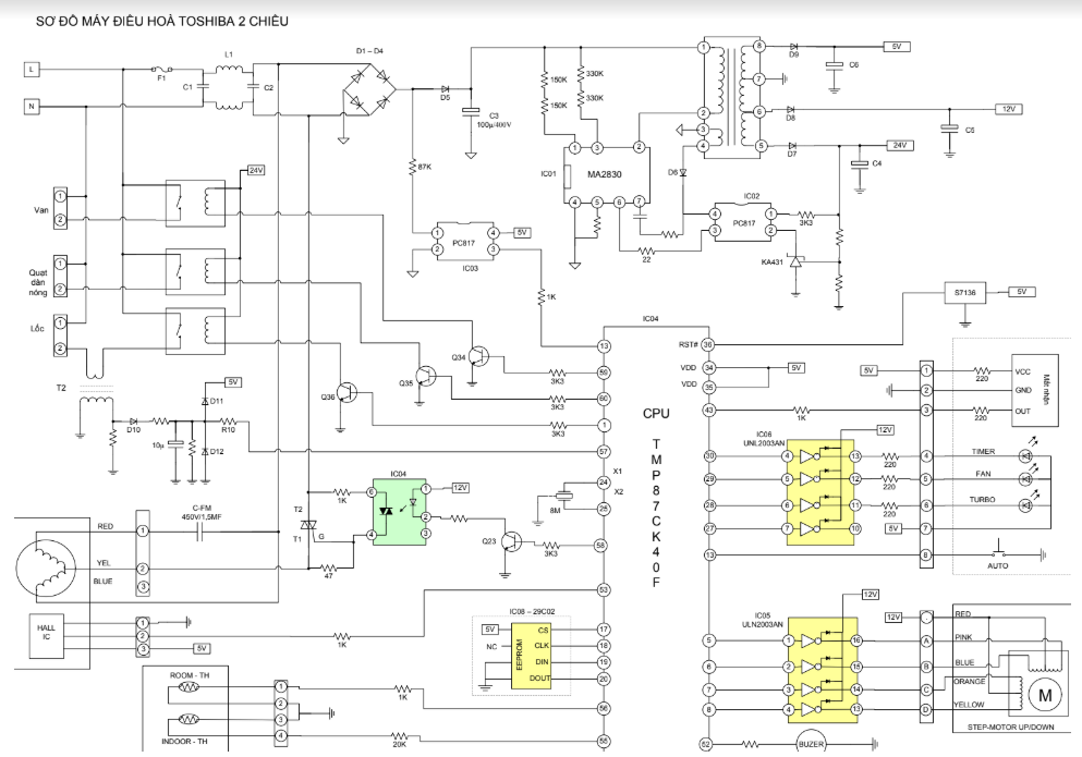 Sơ đồ mạch điện điều hòa không khí