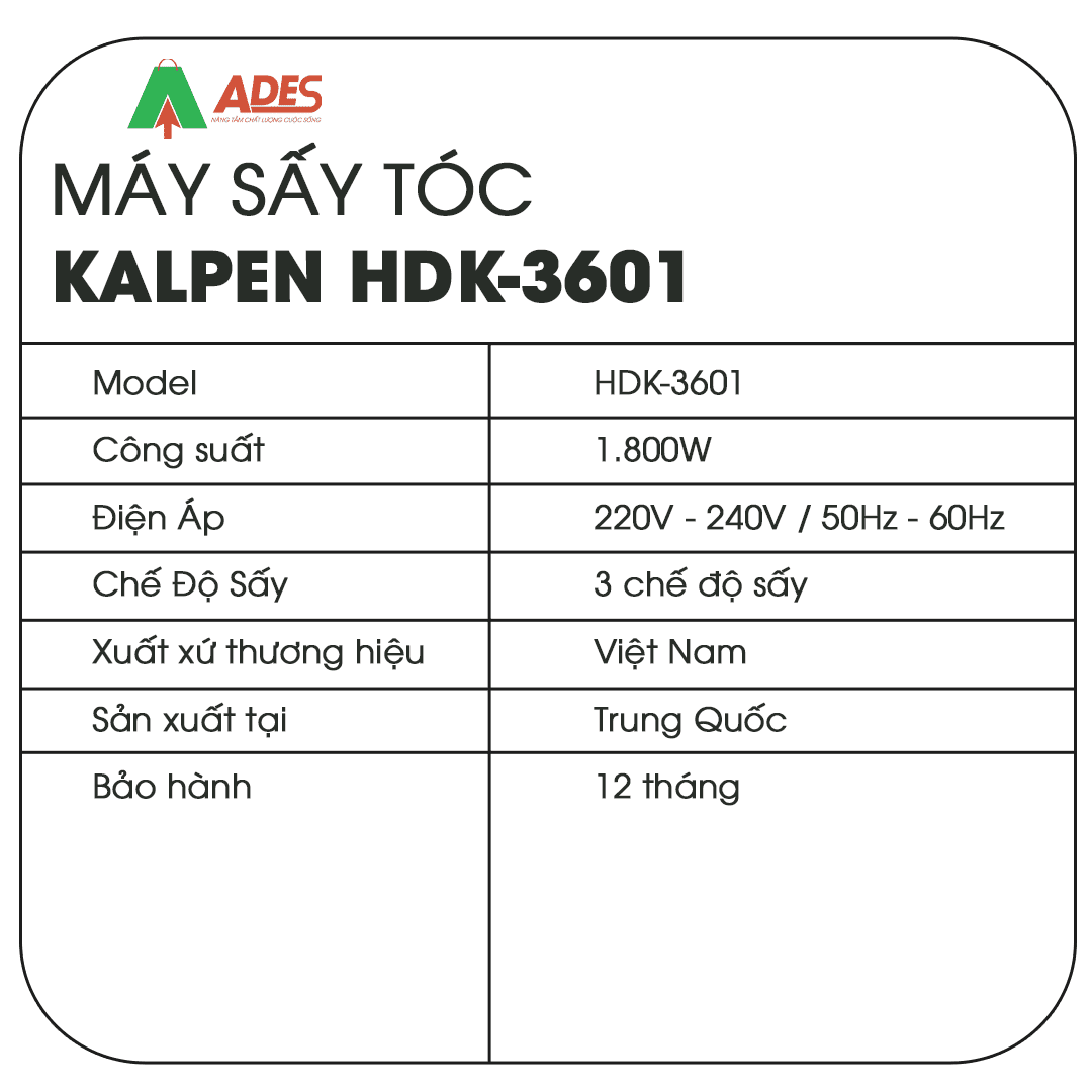 May say toc Kalpen HDK-3601