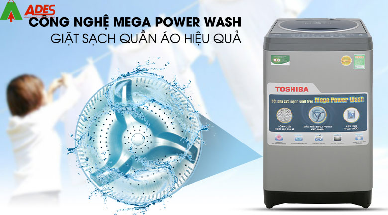 Cong nghe Mega Power Wash giup giat sach quan ao hieu qua AW-J920LV SB