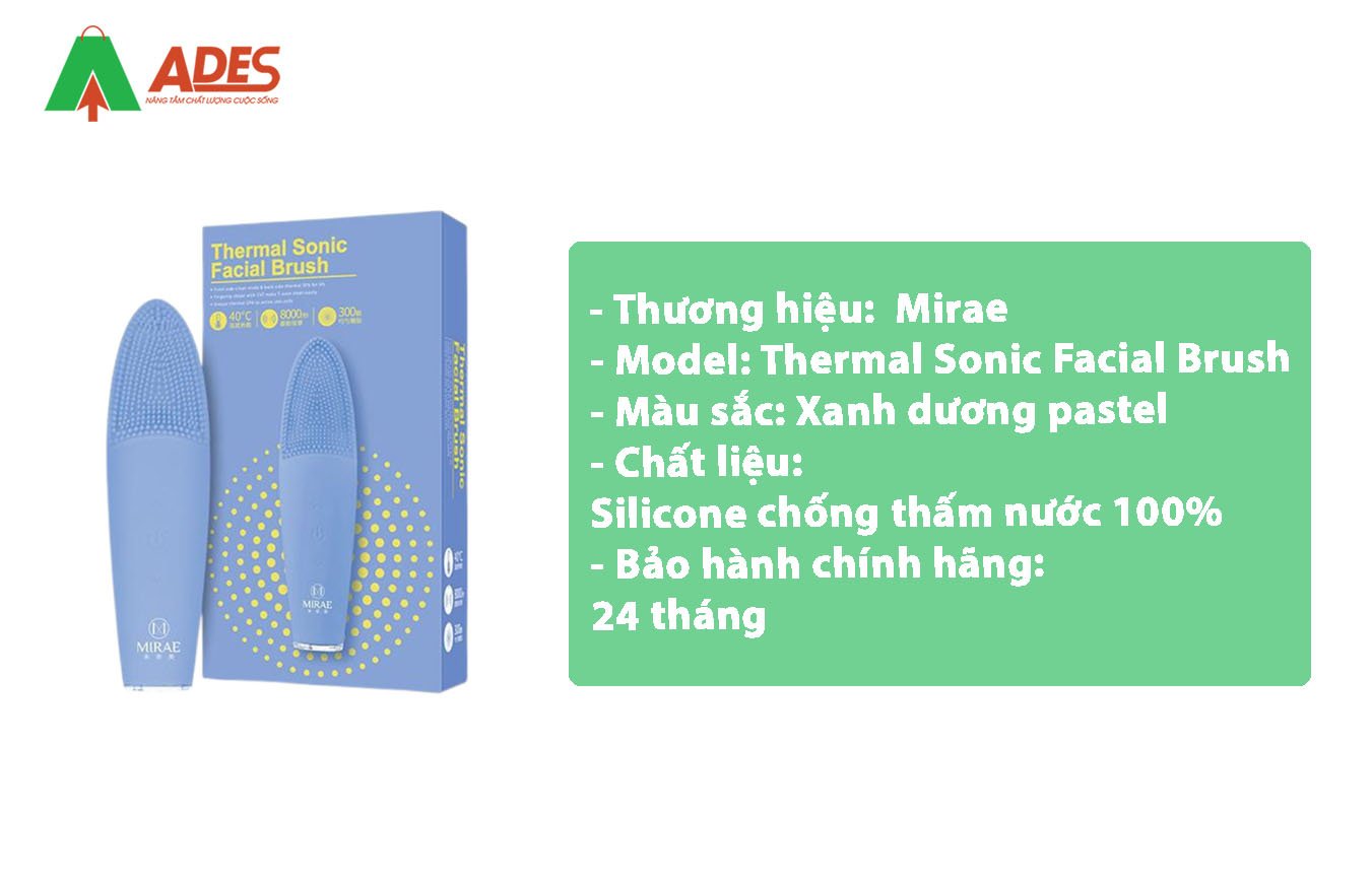 Thong tin ki thuat may rua mat Máy rửa mặt Mirae Thermal Sonic Facial Brush