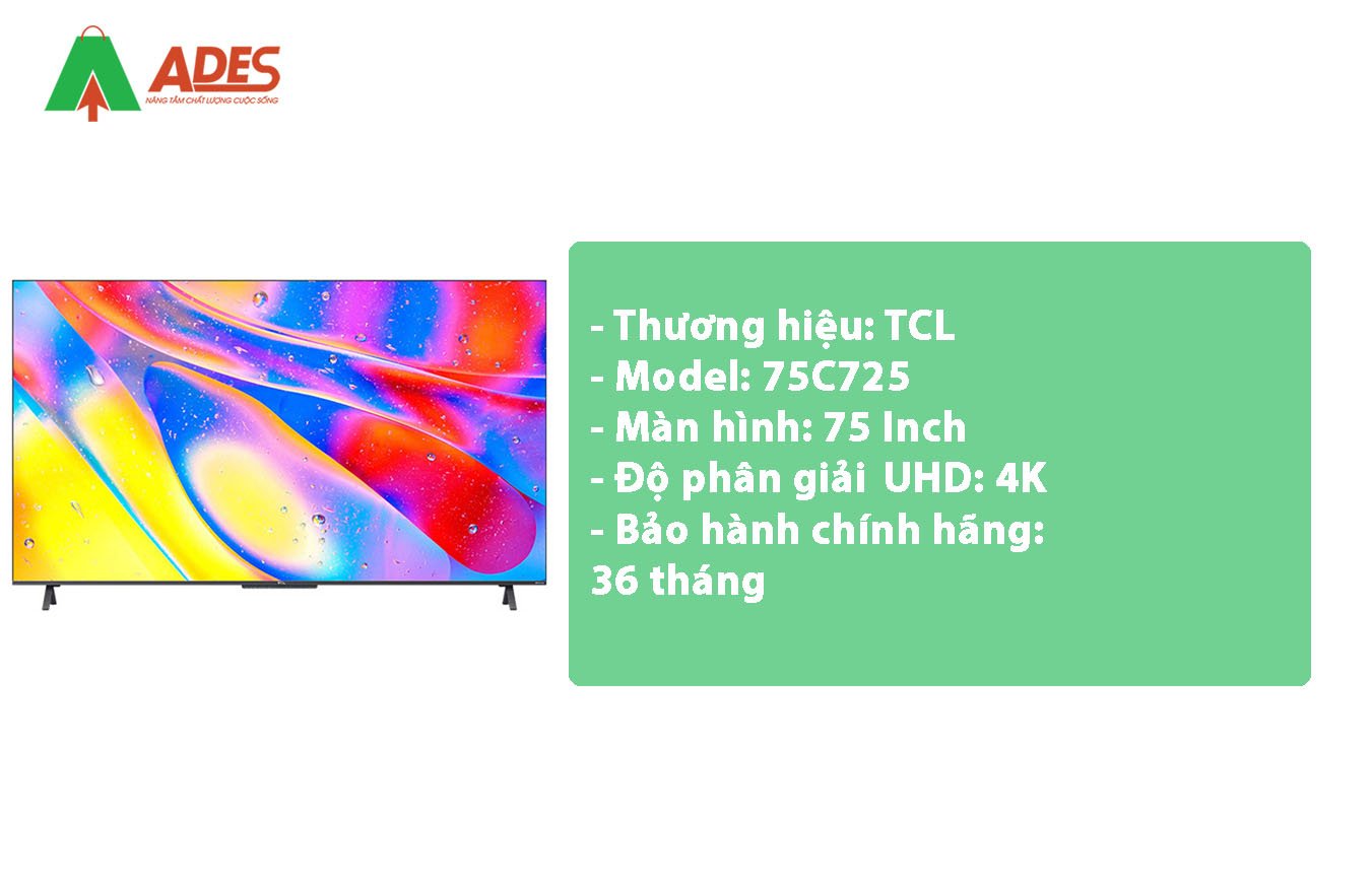 Thong tin ki thuat Android TiVi TCL 75 Inch 75C725