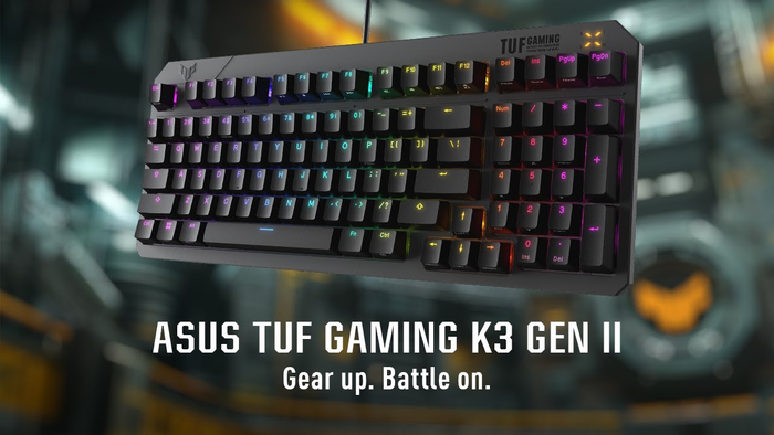ASUS TUF Gaming K3 Gen II cứng cáp, bền bi