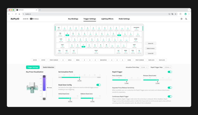Cá nhân hóa NuPhy Air60 HE keyboard với hàng loạt tùy chỉnh thông minh