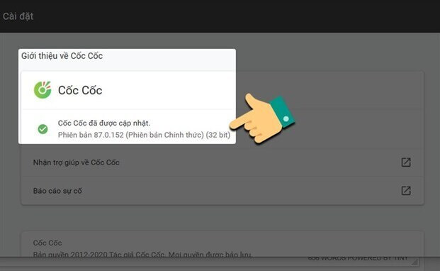 Cập nhật phiên bản Cốc Cốc mới nhất