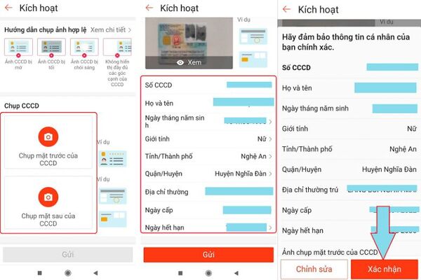 Check thông tin và Xác nhận