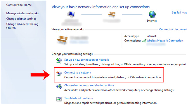 Chọn Connect to a network