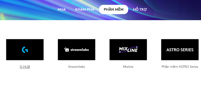 Chọn G Hub ở mục Phần mềm