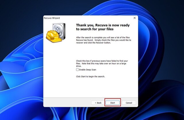 Chọn Start để bắt đầu