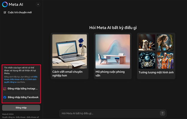 Chọn tài khoản đăng nhập