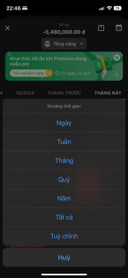 Chọn thời gian xem báo cáo