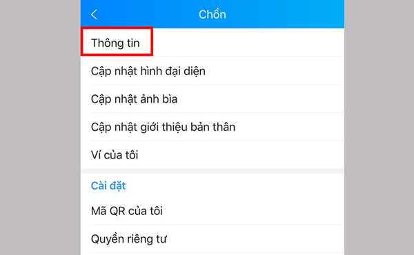 Chọn thông tin để thực hiện đổi tên