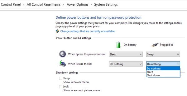 Chọn vào "Do nothing"