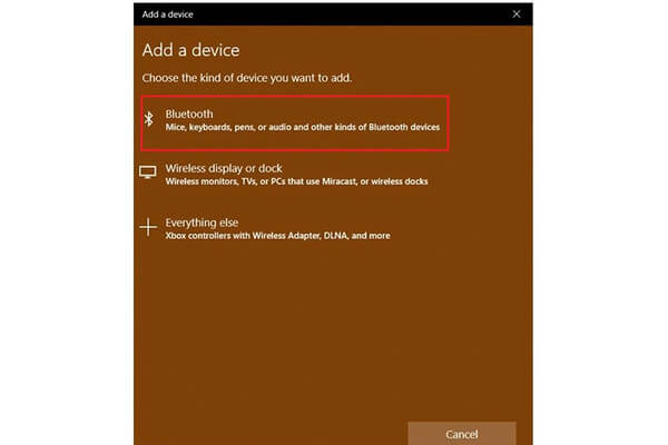 Chọn vào ô Bluetooth