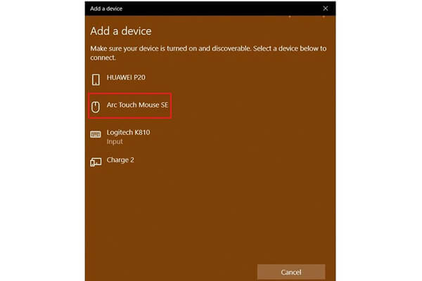 Chọn vào tên chuột không dây