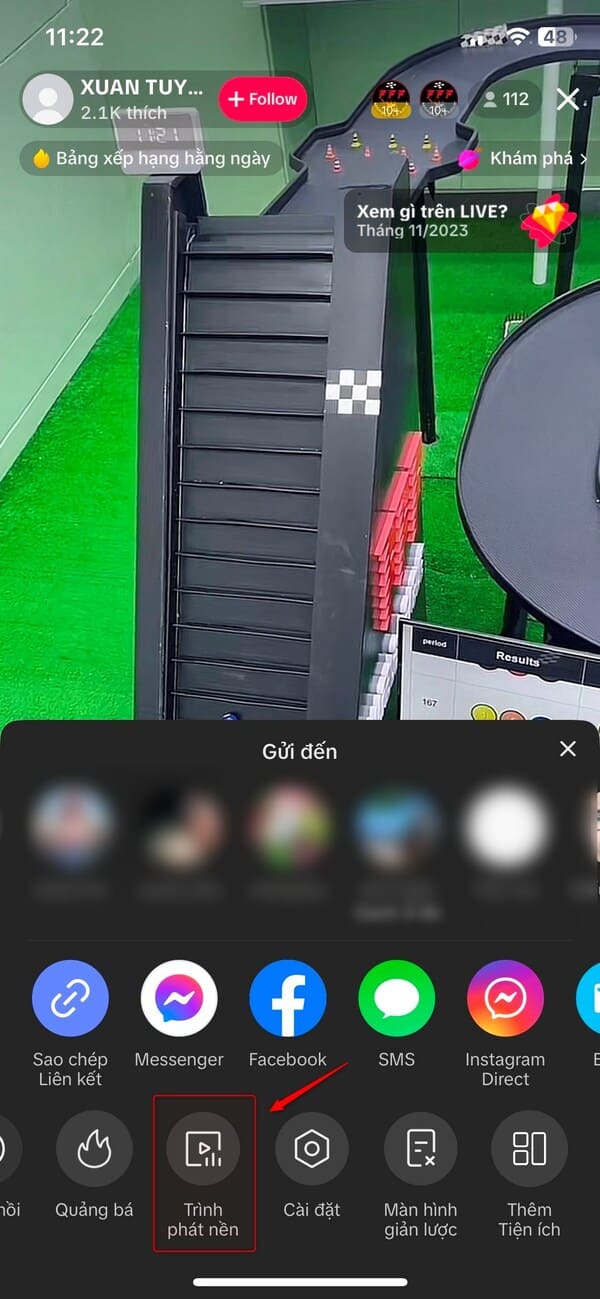 Chọn trình phát nền