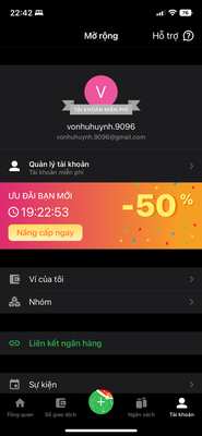 Chọn vào Ví của tôi