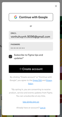 Đăng nhập vào Figma