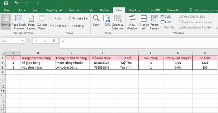 cố định cột trong excel