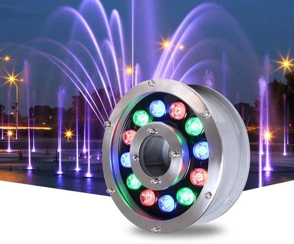 Đèn LED âm nước được sử dụng bể bơi, công viên