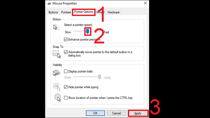 Điều chỉnh mức DPI phù hợp → Apply