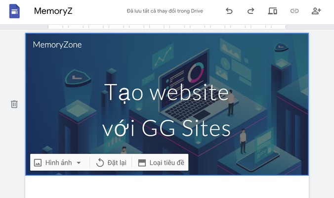 Đổi banner trang web trên Google Sites đơn giản