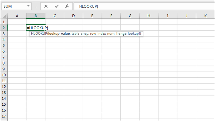 Hàm HLOOKUP trong Excel