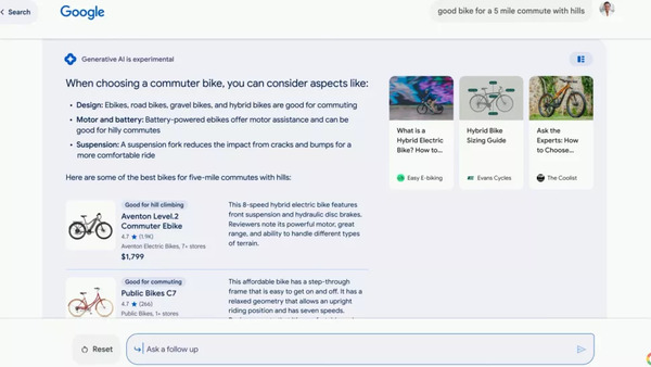 Kết quả hiển thị thêm một số câu hỏi gợi ý cho sản phẩm