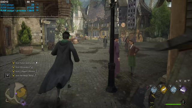 Khi chơi ở thị trấn Hogsmeade CPU dường như bị quá tải