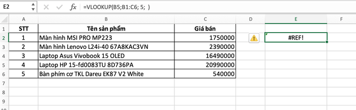 Lỗi #REF