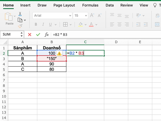 Lỗi #VALUE khi sử dụng các dấu trong toán học